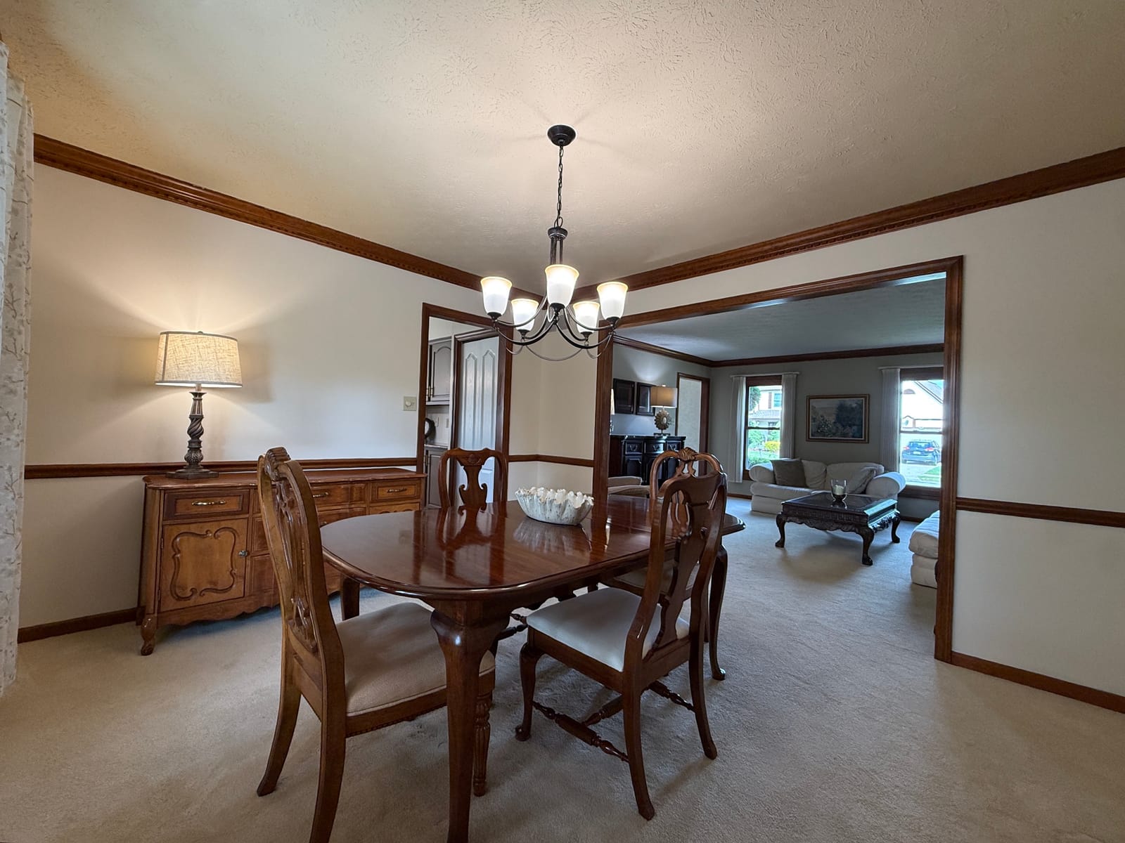Before: the dining room, dim and uneven